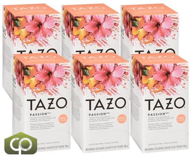 Tazo Tea Bag Passion Herbal 20 CT/36 oz (6/Case) Refreshing and Fruity Herbal Tea