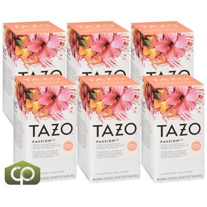 Tazo Tea Sacs de passion à base de plantes 20 CT/36 oz (6/Case) Thé à base de plantes rafraîchissant et fruité