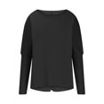 thumbnail image 4 of Besolor Womens Spring Fall Tunic Tops Ladies Crewneck Long Sleeve T-Shirt Casual Solid Color Spring Fall Going out Blouse, 4 of 5