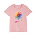 thumbnail image 1 of Penkiiy Chandails pour Enfants à Manches Courtes T-Shirt Graphique Gerbera Col Rond Crop Top pour Filles et Garçons de 3 à 9 Ans T-Shirt Tee Rose, 1 of 5