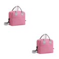 thumbnail image 3 of Transemion Fashionable Cooler Bags Stay Trendy While Keeping Food Cool And Fresh Polyester Portable With Should Strap rose red 2Set, 3 of 6