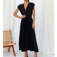thumbnail image 2 of Robes d'Été pour Femmes 2023 Robes pour Femmes Liquidation Robe Élégante pour Femmes à Col en V Ample Sans Manches à Fermeture Éclair Sans Manches Dos Nu, 2 of 9