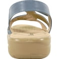 thumbnail image 4 of kozi Sandale Compensée Décontractée Confortable pour Femme, Mocassin à Enfiler OY3132 avec Bande Élastique et Bout Rond Ouvert, Bleu Marine, Taille 9, 4 of 8