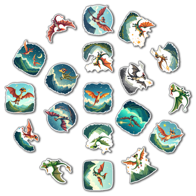 Flying Dragon Fantasy Fridge Magnet Cute Refrigerator Magnet Colorful Mountain Decorative Magnet for Metal Surface Fridge Whiteboard