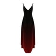 thumbnail image 4 of Tumotour Robes d'Été pour Femmes Camisole Longue Fluide Maxi Robe Col en V Sans Manches Bretelles Spaghetti Robe d'Été Évasée à Volants Boho Imprimée pour Plage Sortie Fête Rendez-Vous, 4 of 4