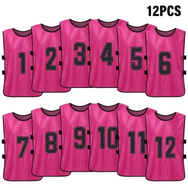 eccomum 12 PCS Adults Soccer Pinnies Quick Drying Football Team Jerseys Youth Sports Scrimmage Soccer Team Training Numbered Bibs Practice Sports Vest