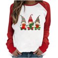 thumbnail image 1 of RKSTN Sweat-Shirt de Noël pour Femmes Patchwork Col Rond Imprimé Père Noël Manches Longues Confortable Blouse Régulière, 1 of 5