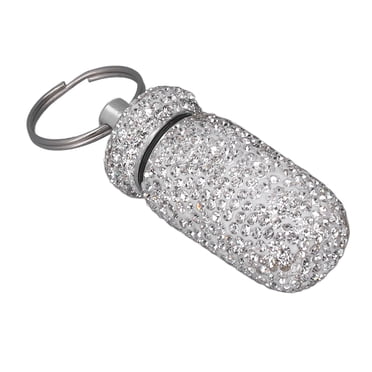 Rhinestone Medicine Case,Rhinestone Capsules Storage Case Portable Capsules Box Travel Capsules Container Innovative Solution