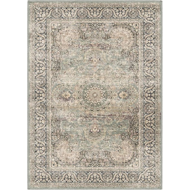 phonzenuo Area Rug Olive Charcoal 5X7