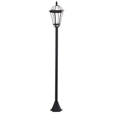 Outsunny 2 Pcs Lampes de Jardin à DEL Poteau de Lampe à Énergie Solaire Interrupteur Automatique Lanterne Extérieure Patio Sentier Allée Résistant à l'Eau 6 Heures Noir