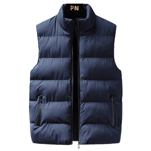 LUXUR Manteau Homme à Fermeture Éclair Complète Mode Automne Bleu Foncé m