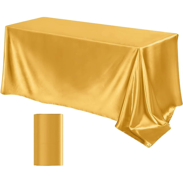 Rbaofujie Tablecloths Can Be Cut Solid Color Glossy Satin Cloth Tablecloth for High-End Hotel Banquet Wedding