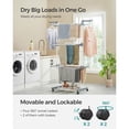 thumbnail image 3 of SONGMICS Clothes Drying Rack Stand 4-Tier, Foldable Laundry Drying Rack 68.1-Inch Tall, Stainless Steel, Rolling Clothes Horses Dryer Rack, Easy to Assemble, Indoor Outdoor Use, White, 3 of 6