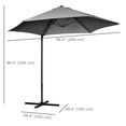 thumbnail image 3 of Outsunny Parasol de Patio Offset 8,5 Pi Rotation 360° Cantilever Parasol, 3 of 10