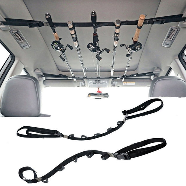 Support de Canne à Pêche pour Transport de Véhicule Support de Voiture Sécurisé avec Sangles