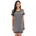 thumbnail image 1 of Pyjama d'Été pour Femmes Manches Courtes Col Cœur Pêche Robe de Nuit Décontractée Robe de Sommeil Ample Confortable Pyjama Robe de Maison Décontractée, 1 of 6