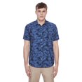 thumbnail image 1 of Dark Black Men's Short-Sleeve Button-Down Shirt, 1 of 6