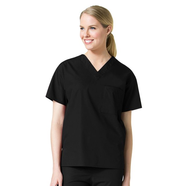 Core by Maevn Unisex V-Neck Pocket Solid Scrub Top, Solid, 1