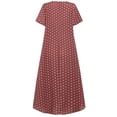 thumbnail image 4 of EGNMCR Robes d'Été Femmes Tendance 2024 Femmes Grande Taille Ample Manches Courtes Vacances Poches Imprimé à Pois Robes Maxi, 4 of 6