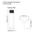thumbnail image 2 of Unique Bargains 50mL Reagent Media Bottle, 10 Pack Round Glass Storage Bottles with 5 Funnel Plastic Screw Cap, Clear Black, 2 of 5