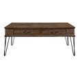 thumbnail image 1 of Topline Home Furnishings Table basse rectangulaire avec 2 tiroirs, chêne rusique, 1 of 5