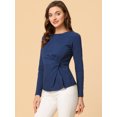 thumbnail image 3 of INSPIRE CHIC Blouse à Manches Longues pour Femmes à Col Rond avec Torsade devant, 3 of 4
