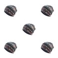 thumbnail image 2 of Transemion Bonnet Décontracté Musulman Hijab Imprimé Floral Turban Coloré Protection des Oreilles Ajustable Bonnet de Nuit Bleu Losange 5Set, 2 of 6