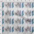 thumbnail image 3 of oneOone Tissu Polyester Lycra Bleu Sarcelle Monuments Matériel de Robe de Voyage Tissu Imprimé Tissu au Mètre 56 Pouces de Large, 3 of 4