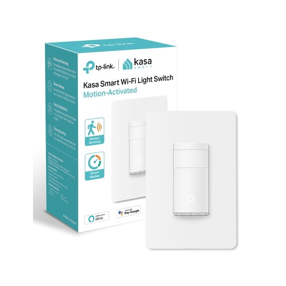 Kasa Smart Motion Sensor Switch, Single Pole, Needs Neutral Wire, 2.4GHz Wi-Fi Light Switch, Works with Alexa & Google Assistant,