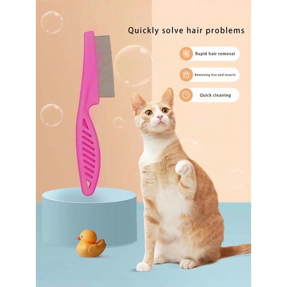 Peigne Anti-Puces pour Chats et Chiens, Peigne de Toilettage en Acier Inoxydable