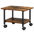 thumbnail image 1 of VASAGLE Industrial Under Desk Printer Stand 2-Tier Mobile Machine Cart with Shelf Heavy Duty Storage Rack for Office and Home Rustic Brown and Black UOPS002B01, 1 of 4