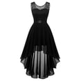thumbnail image 4 of XDZJLR Robes pour Femmes Formelles Cocktail Soirée Élégantes pour Mariage Festives Sans Manches Robe de Demoiselle d'Honneur, 4 of 5
