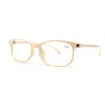 thumbnail image 3 of Chic Elegant Rectangle Designer Style Clear Lens Fashion Eyeglasses Ivory, 3 of 4