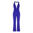 thumbnail image 4 of EQWLJWE Pantalon pour Femmes Combinaison Ample Aguichant Sans Manches à Col Suspendu avec Poche, Couleur Unie pour Femmes, 4 of 7