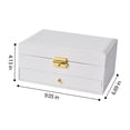 thumbnail image 3 of Jewelry Box with Lock and Key Jewelry Box with Lock and Mirror Jewelry Organizer Storage Case with 2-Layers Display for Earrings Bracelets Rings Watches Jewelry Box Necklace Organizer, 3 of 9
