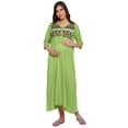 thumbnail image 1 of Moomaya Womens Maternity Embroidered Maxi Dress With Button Placket Clothing, 1 of 1