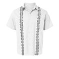 thumbnail image 5 of BOBOGOJP Robe Coupe-Muscle pour Homme Chemises Boutonnées Chemises Imprimées à Manches Courtes, Blanc, 5 of 5