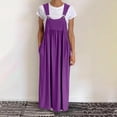 thumbnail image 2 of hotojiny Robes d'Été pour Femmes 2025 Grande Taille Coton Lin Robe Maxi Plissée Décontractée à Bretelles Salopette Robe, 2 of 6