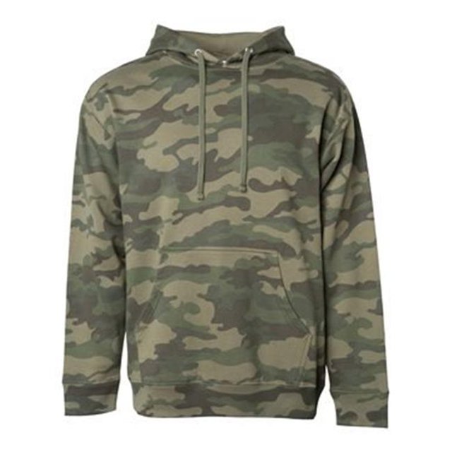 Midweight Hooded Sweatshirt, Forest Camo - Medium