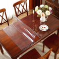 thumbnail image 2 of ORUYROP 2mm Thick Clear Table Cover, 68 x 40 Inch, Table Protector for Dining Room Table, Clear Table Cloth Cover Protector, Clear Table Pad, Plastic Table Cloth for Kitchen Wooden Table, 2 of 7