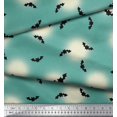 thumbnail image 2 of Soimoi Modal Satin Fabric Moon & Bat Halloween Decor Fabric Printed Yard 42 Inch Wide, 2 of 3