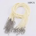 thumbnail image 1 of CHUANK 10Pcs Leather Wax String Lobster Clasp Chain Pendant Necklace Rope Cords DIY 2MM-coffee-2mm, 1 of 9