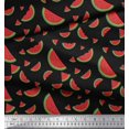 thumbnail image 3 of Soimoi Black Poly Georgette Fabric Watermelon Fruits Fabric Prints By Yard 52 Inch Wide, 3 of 3