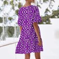 thumbnail image 4 of Liquidation d'Été 2025! Robe Grande Taille pour Femmes, Liquidation de Robe d'Été pour Femmes, Robe Décontractée d'Été pour Femmes Douce Mignonne Robe à Col en V avec Poches Imprimée Manches Courtes à Volants, 4 of 4