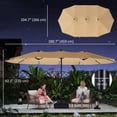 thumbnail image 3 of Outsunny 15ft Double-sided Patio Umbrella Outdoor Parasol w/ Base, Khaki, 3 of 10