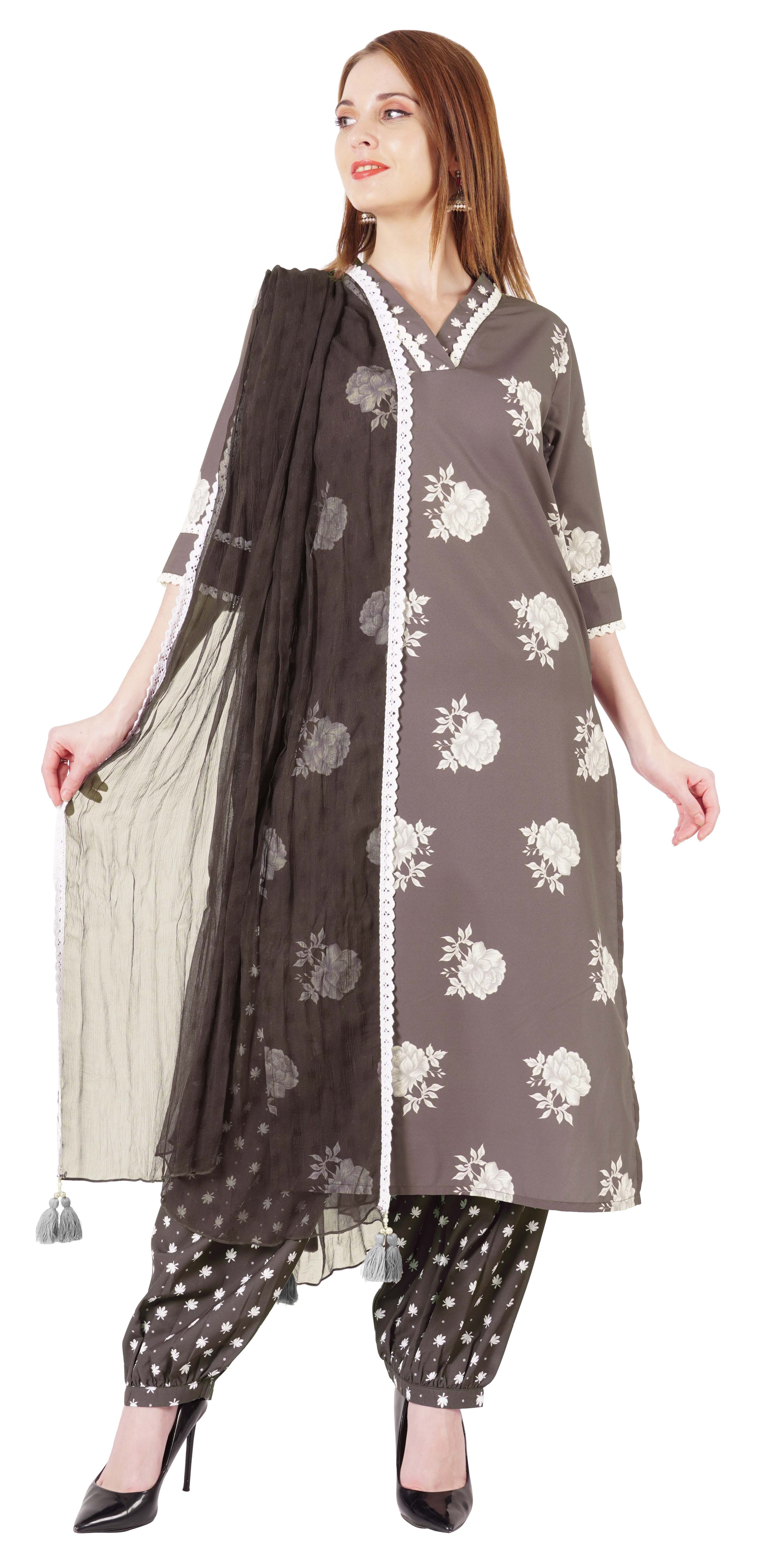Phagun Ethnic Kurta Set For Womens W/Printed Dupatta Indian Tunic Designer Kurti Dress