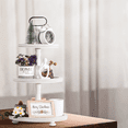 thumbnail image 4 of Urban Deco Plateau de Service Décoratif Moderne de Style Ferme en Bois à Trois Niveaux, Rond, avec Poignée en Métal, Blanc, 4 of 7