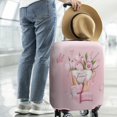thumbnail image 3 of Travel Luggage Cover Suitcase Protector Fits 18-32 Inch Luggage Wheel Covers Patterned Travel Related Items Flower Luggage Protector Elastic Luggage Anti-scratch Suitcase Cover M, 3 of 5