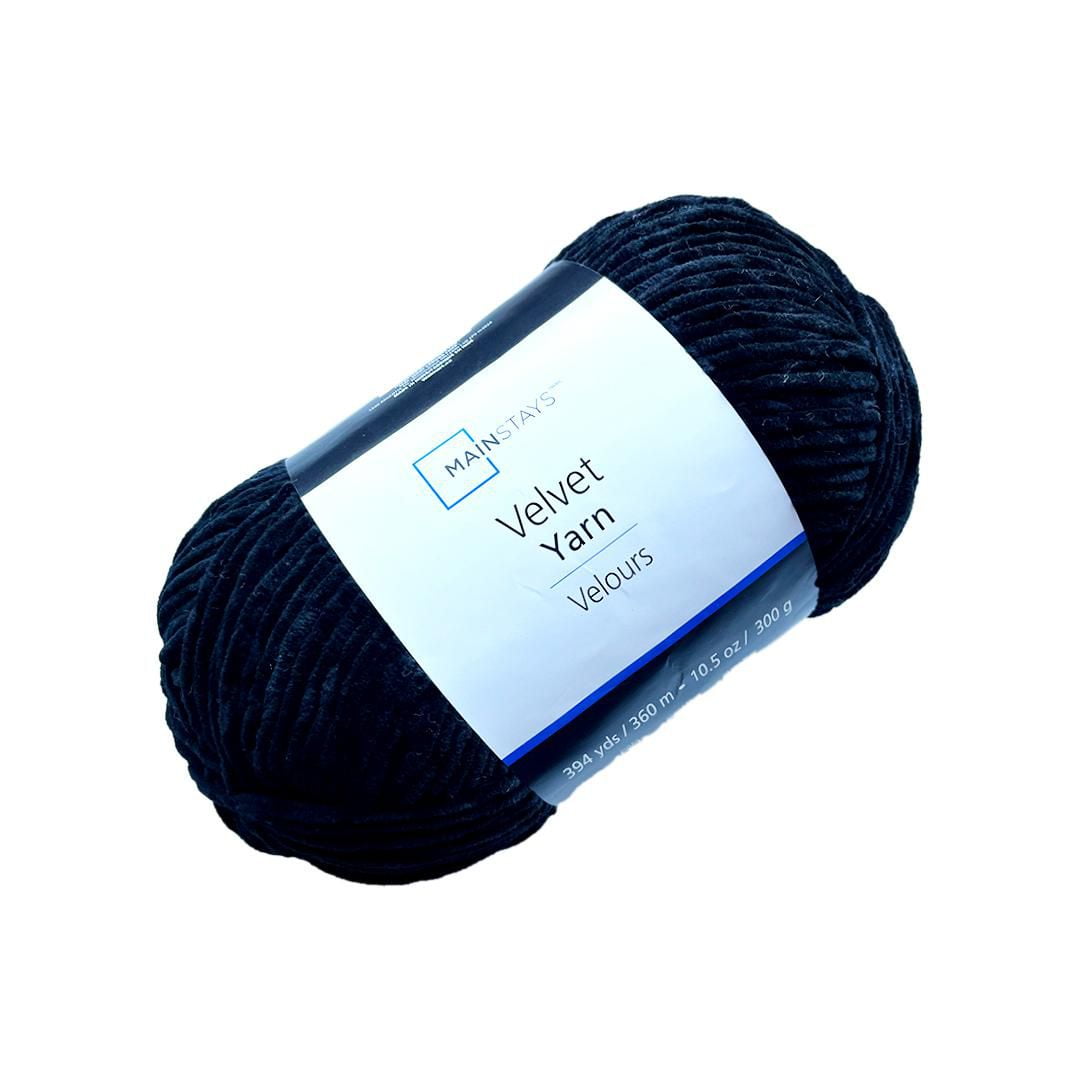 Mainstays Chenille Yarn, Black Bird, 100% Polyester, 10.5 Oz, 315 Yards