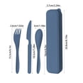 thumbnail image 3 of Stainless Steel Knife Fork Spoon Set Portable Travel Cutlery Set with Carrying Case 3 Piece, 3 of 6